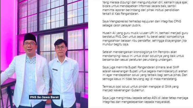 Dugaan Kasus Pungli Di Pangandaran, Ridwan Kamil Minta Bupati Pangandaran Menonaktifkan Kepala BPSDM