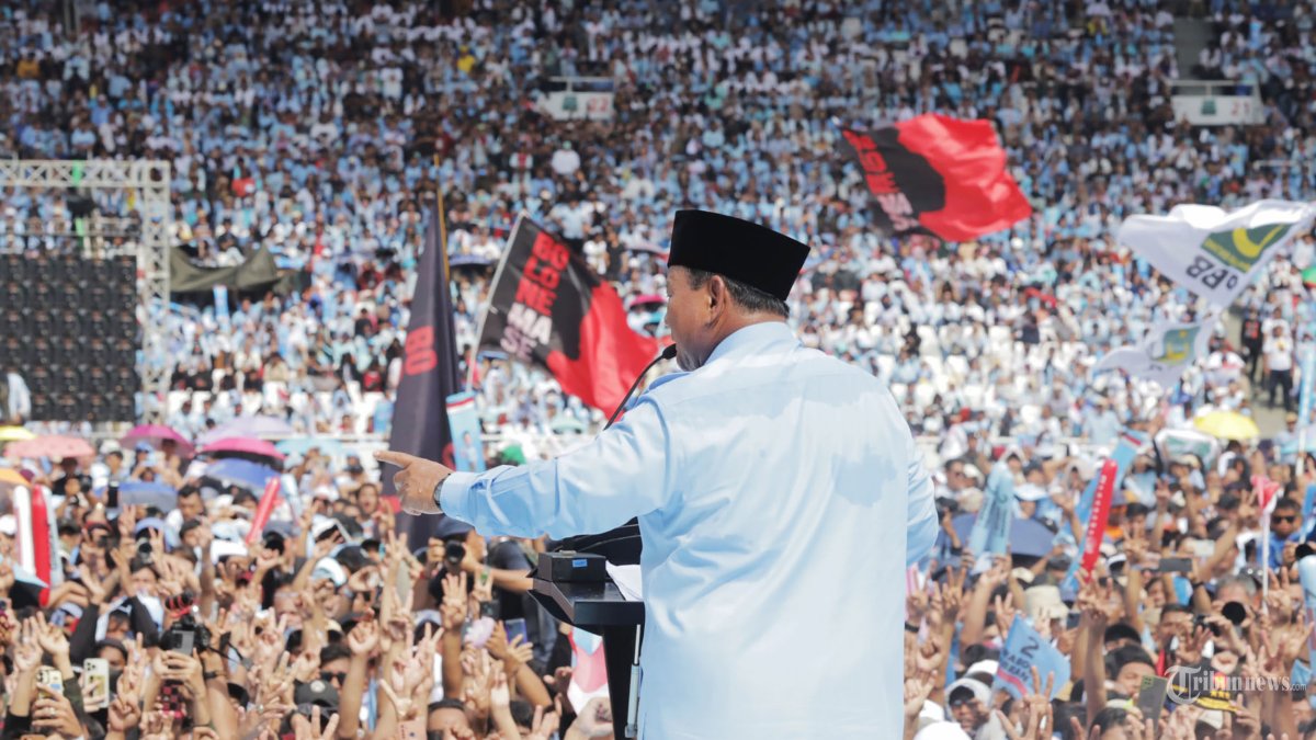 600 Ribu Warga Tumpah Ruah Di Kampanye Akbar Prabowo wubianto di GBK